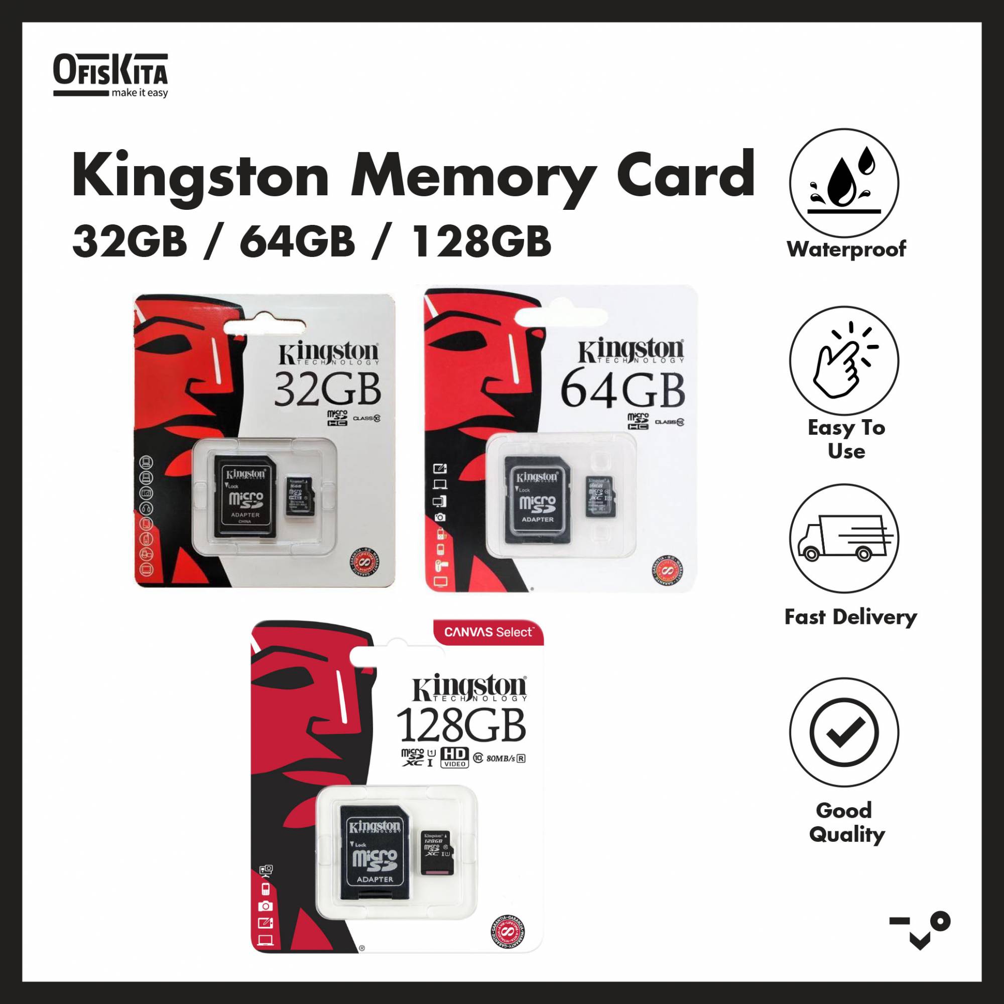 Ofiskita Kingston Memory Card 32GB / 64GB / 128GB